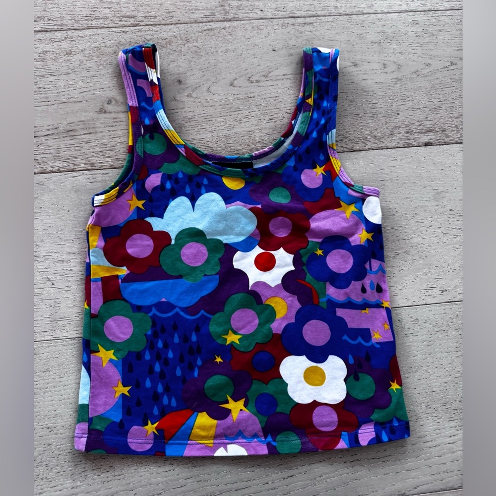 Nooworks Purple Multicolor Floral Tank Top